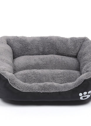 New, soft, and cozy fleece pet bed. Waterproof bottom. Suitable for small, medium & large pets. Keeps pets warm.