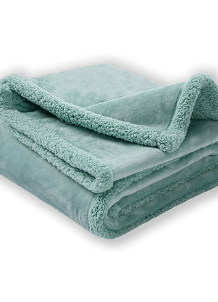 Waterproof Sherpa Fleece Blanket Pad, Thick Plush Blanket, Soft and Cozy Throw Blanket