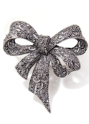 Vintage Rhinestone Bow Brooches