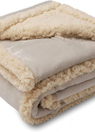 Waterproof Sherpa Fleece Blanket Pad, Thick Plush Blanket, Soft and Cozy Throw Blanket