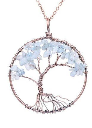 Crystal Natural Stone Tree Necklace