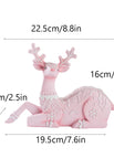 Christmas Reindeer Sitting Pose Pink
