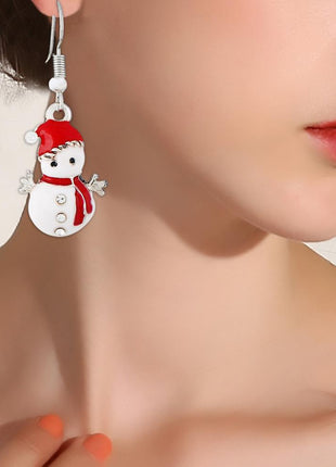 FENGRISE Earring Necklace Christmas Decor Santa Claus Eardrop Pendant Christmas Decor For Home Navidad Ornament Xmas Gift