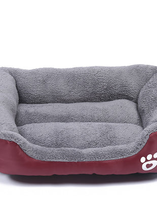 New, soft, and cozy fleece pet bed. Waterproof bottom. Suitable for small, medium & large pets. Keeps pets warm.