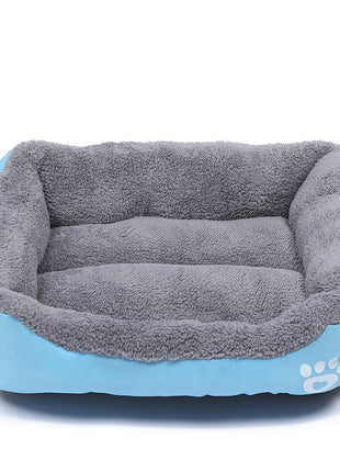 New, soft, and cozy fleece pet bed. Waterproof bottom. Suitable for small, medium & large pets. Keeps pets warm.