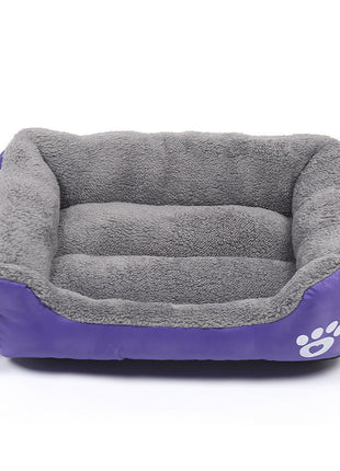 New, soft, and cozy fleece pet bed. Waterproof bottom. Suitable for small, medium & large pets. Keeps pets warm.