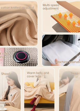 Versatile Women's Portable Heated Shawls: Combining Soft Zipper and USB Heating Technology for Cozy Warmth