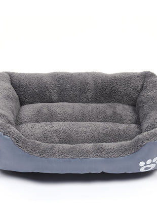 New, soft, and cozy fleece pet bed. Waterproof bottom. Suitable for small, medium & large pets. Keeps pets warm.