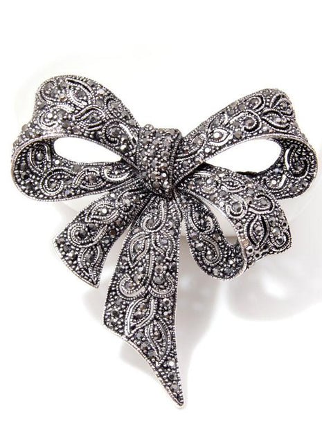 Vintage Rhinestone Bow Brooches