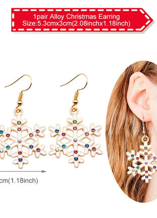 Earring Necklace Christmas Decor Santa Claus Eardrop Pendant Christmas Decor For Home Navidad Ornament Xmas Gift