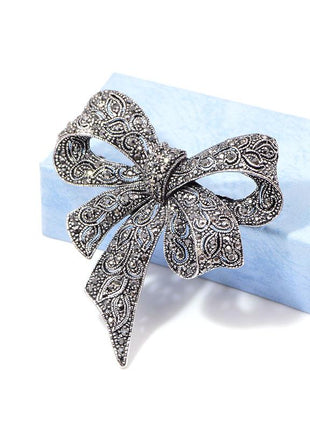 Vintage Rhinestone Bow Brooches