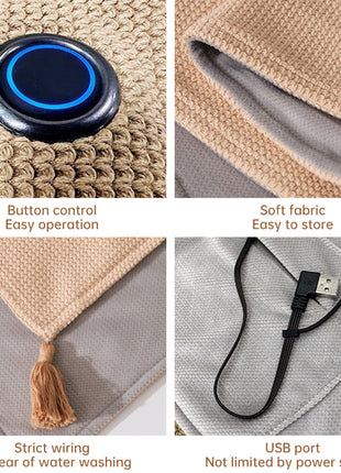 Versatile Women's Portable Heated Shawls: Combining Soft Zipper and USB Heating Technology for Cozy Warmth