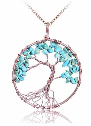 Crystal Natural Stone Tree Necklace
