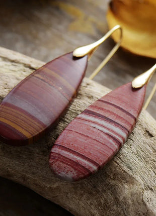 Natural Stone Waterdrop Shape Earrings