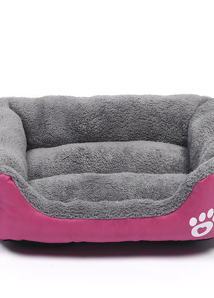 New, soft, and cozy fleece pet bed. Waterproof bottom. Suitable for small, medium & large pets. Keeps pets warm.