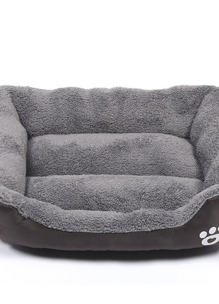 New, soft, and cozy fleece pet bed. Waterproof bottom. Suitable for small, medium & large pets. Keeps pets warm.