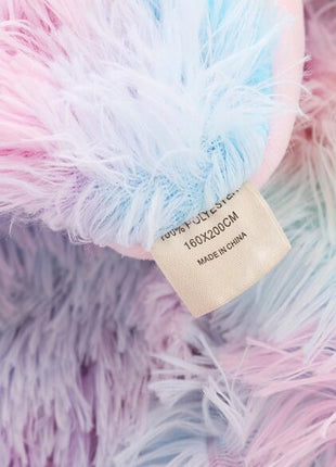 Rainbow Plush Super Soft Blanket Colorful Bedding Sofa Cover Furry Fuzzy Fur Warm Throw Cozy Couch Blanket for Winte