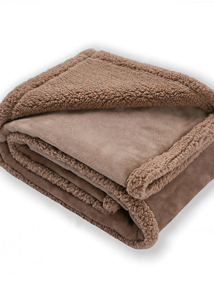 Waterproof Sherpa Fleece Blanket Pad, Thick Plush Blanket, Soft and Cozy Throw Blanket