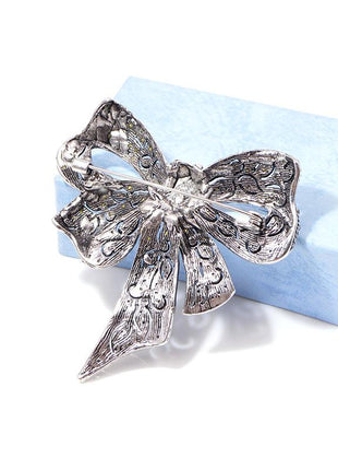 Vintage Rhinestone Bow Brooches